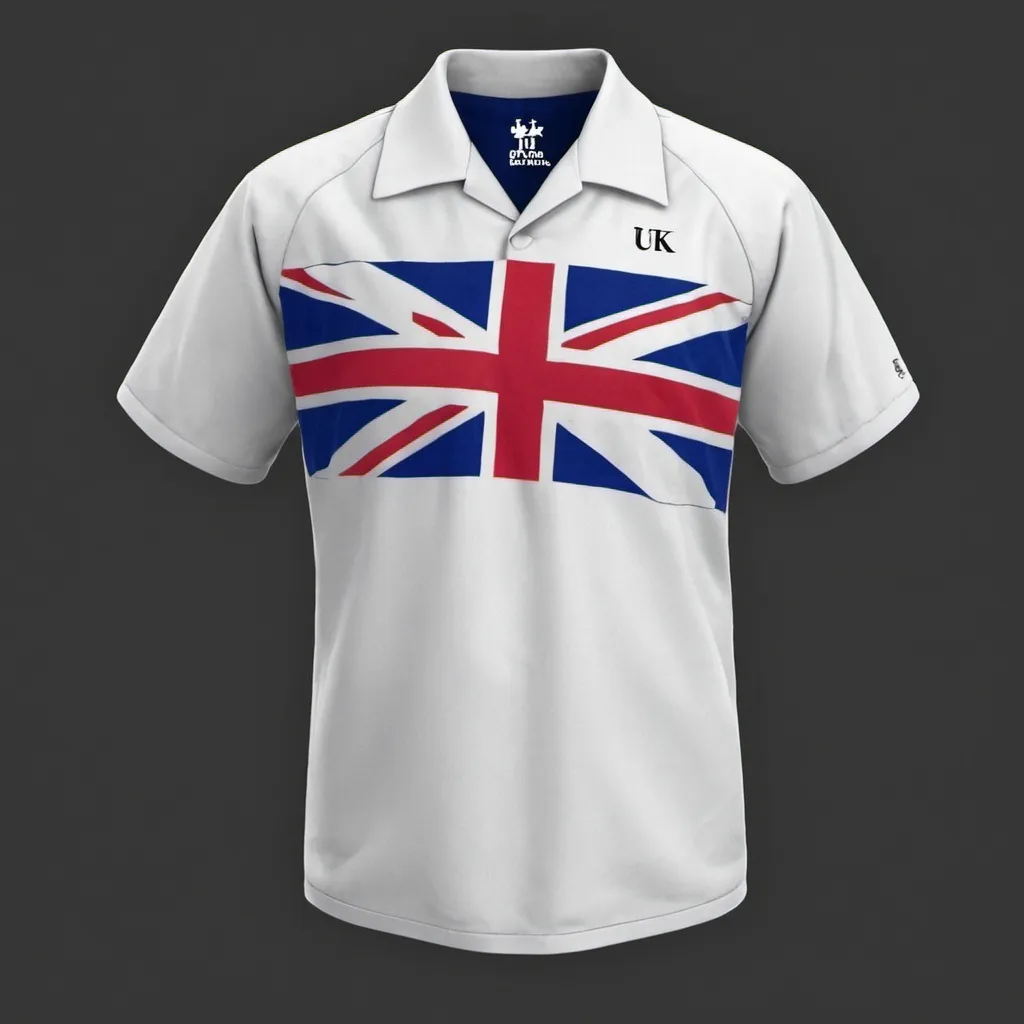 Prompt: bowling team shirt for th UK bowling team so just have the jersey have colours of the UK and the shirt is gonna be on like those manicans  