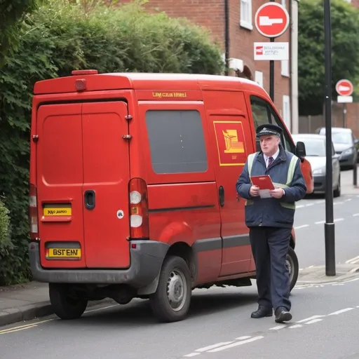 Prompt: an incompetent, lazy Royal Mail postman