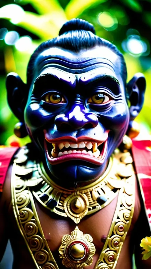 Prompt: The mystical regal Balinese Barong in full majestic attacking appearance in front of Balinese lush greenery and traditional Balinese residence. Glowing large eyes, intricate details, Perfect composition, vivid majestic colors, epicanthic fold, cinematic, panoramic, atmospheric, moody, 64 megapixels, ultra HDR, hyperrealistic, extensive Unreal rendering, Nikon Z7ii, Nikkor 85mm f/1.8 1/250 ISO400