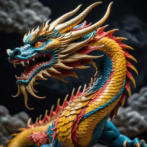Prompt: The ever regal Chinese Dragon in full majestic attacking appearance. Glowing eyes, intricate details of scales, limbs and talons. Perfect composition, vivid majestic colors, epicanthic fold, cinematic, panoramic, atmospheric, moody, 64 megapixels, ultra HDR, hyperrealistic, extensive Unreal rendering, Nikon Z7ii, Nikkor 85mm f/1.8 1/250 ISO400