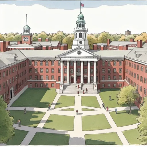 Prompt: Harvard University,cartoon