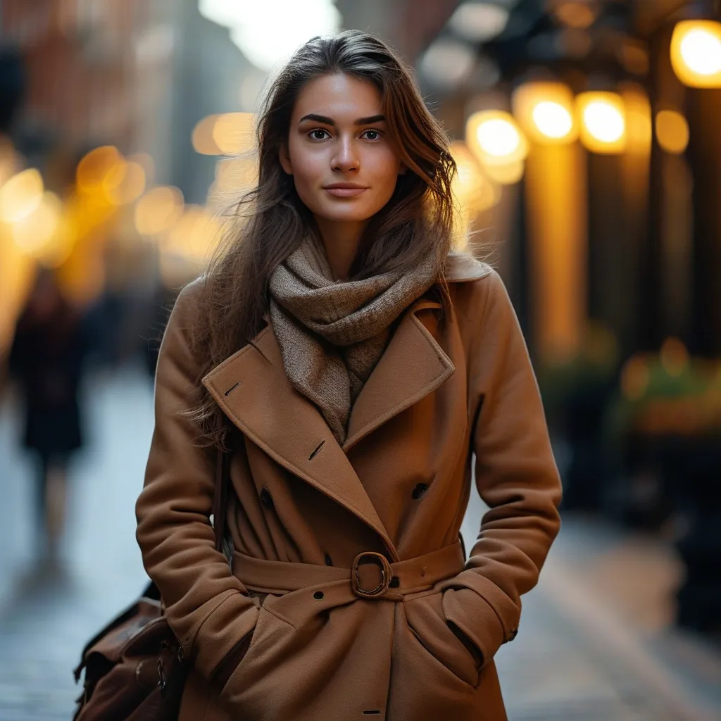 Prompt: Tall young woman walking down the high street, detailed clothing, realistic, natural lighting