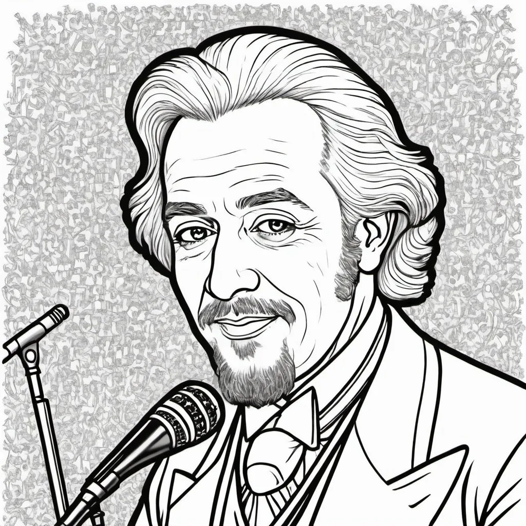 Prompt: Coloring page famous musicicians