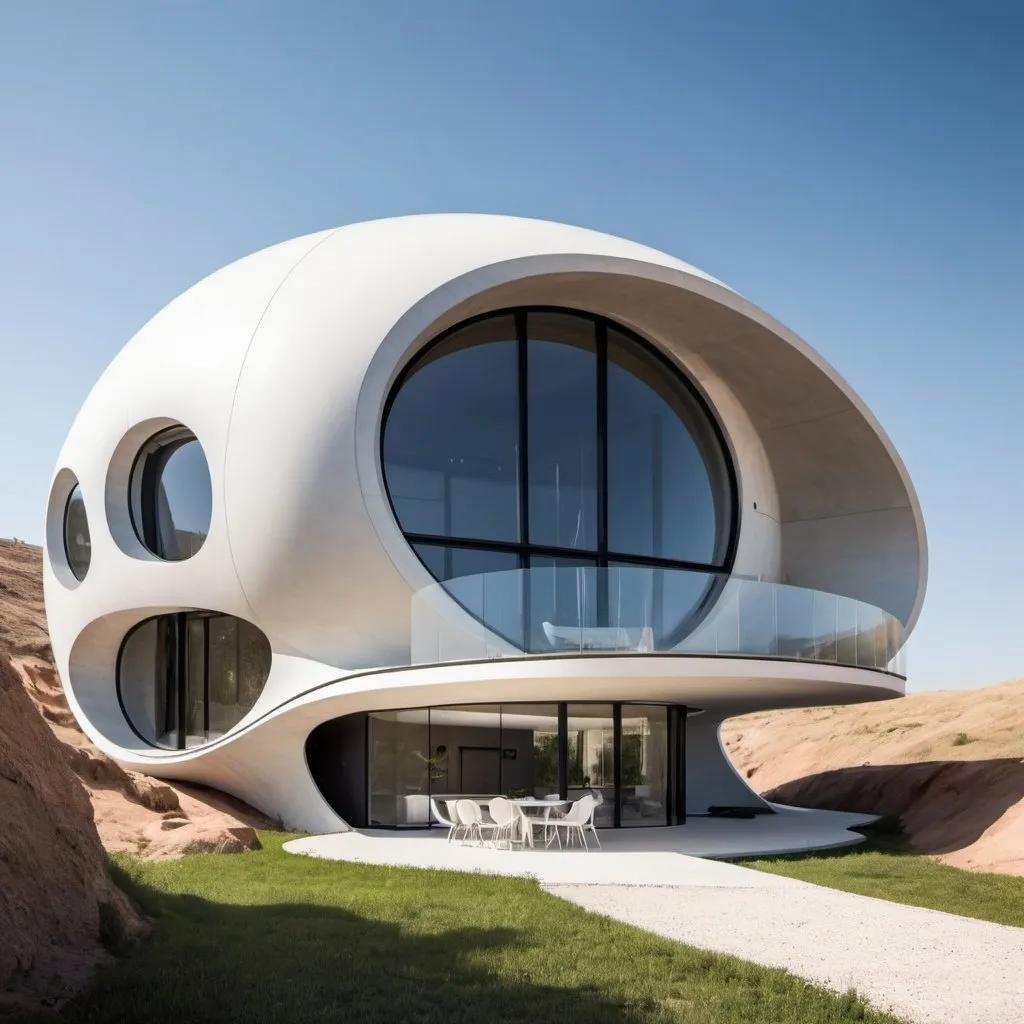 Prompt: A futuristic sustainable energy house that has never been discovered