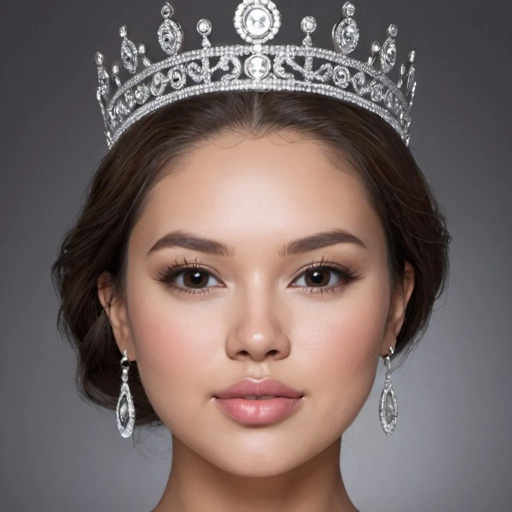 Prompt: beauty queen round face