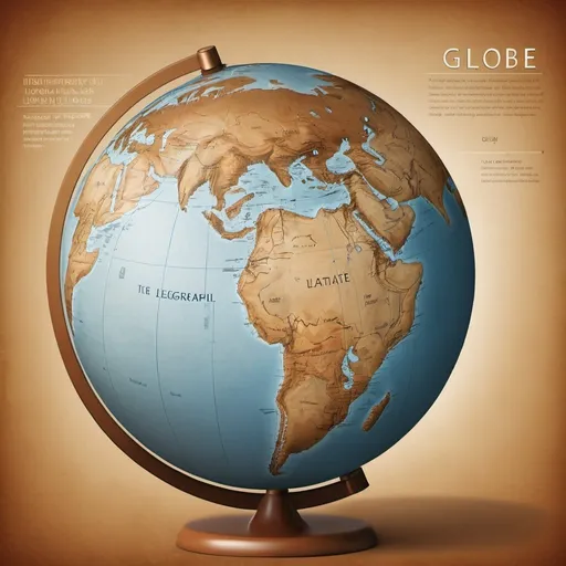 Prompt: Geography lesson cover illustration of a globe, detailed latitude and longitude lines, educational material, high quality, digital art, realistic style, warm earthy tones, soft natural lighting, detailed geographical features, professional, informative, educational, globe illustration, detailed latitude and longitude, educational, high quality, realistic, warm earthy tones, soft natural lighting, detailed geographical features, professional