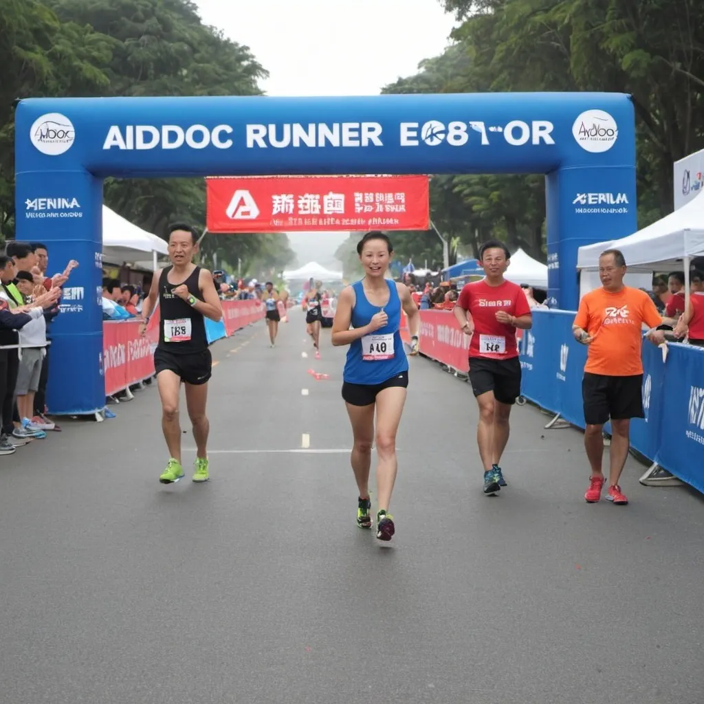 Prompt: aidoc runner finish line
