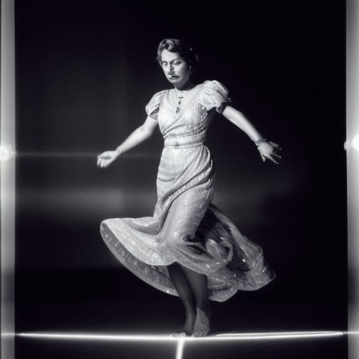 Prompt: ingrid bergman flying on a magic carpet, light trails applied, lord have mercy kind of emotional feeling evoked with what many refer to as ‘her headlights’ piercing the viewer’s eyes but in essence i’m alluding to the expression human external beauty using artistic ways