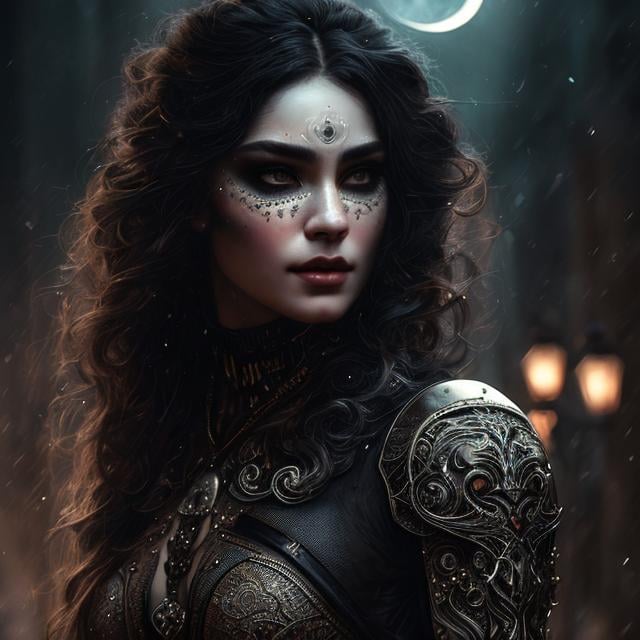 Prompt: night, moon Cinematic light, intricate detail, detailed facial features, high detail, sharp focus, smooth, aesthetic, extremely detailed, (by greg rutkowski:1), (by luis royo:1), by artgerm, Stephen Kasner, John Picacio <lora:epiNoiseoffset_v2:1>