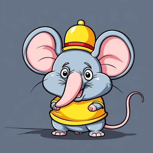 Prompt: cartoon ugly elephant mouse