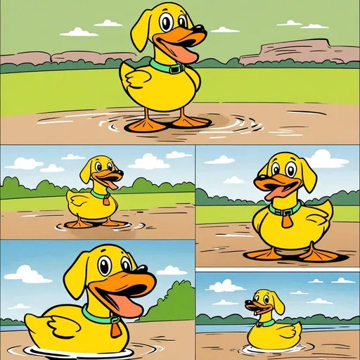 Prompt: duck dog cartoon