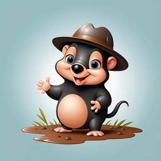 Prompt: Create a image of more the mole 

cartoon for my baby book   No background