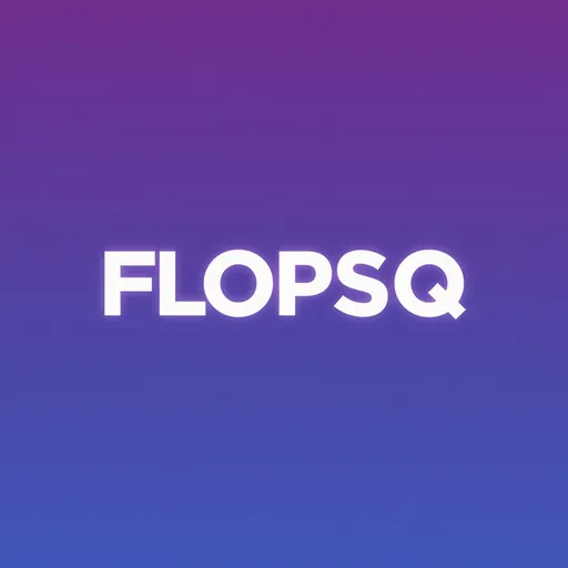 Prompt: "Image carrée pour photo de profil TikTok. Fond avec un dégradé fluide du violet au bleu. Au centre, le mot FLOPSQ en majuscules, écrit avec une police moderne et épaisse. Texte blanc avec une légère lueur ou ombre portée pour bien ressortir sur le fond. Style minimaliste mais percutant, bien centré et équilibré visuellement. Pas d'autres éléments ni détails."

