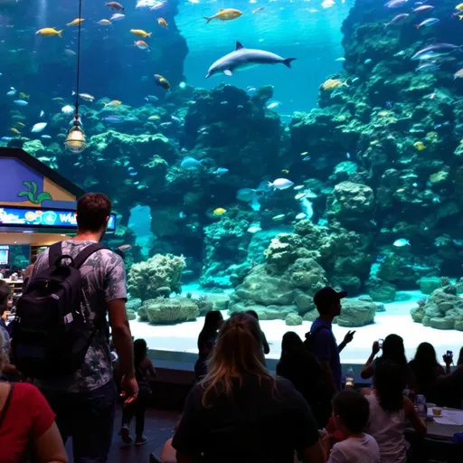 Prompt: sea world food court