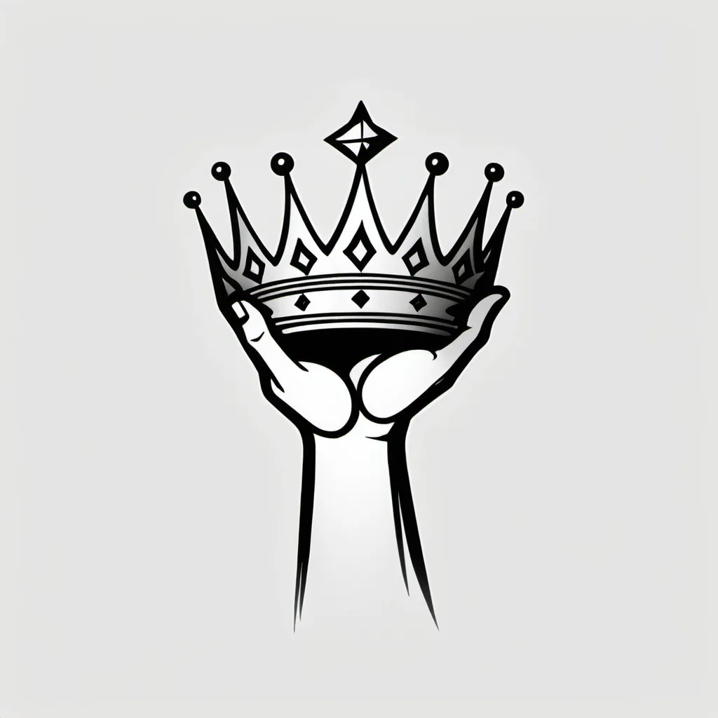 Prompt: A symbol taht looks like a hand holding a crown