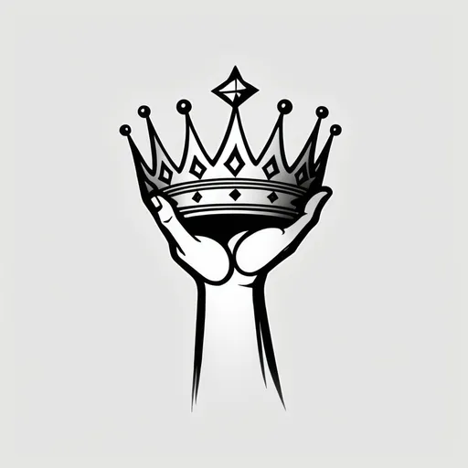 Prompt: A symbol taht looks like a hand holding a crown