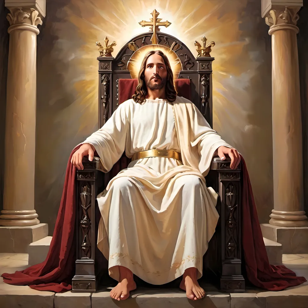 Prompt: Jesus in throne