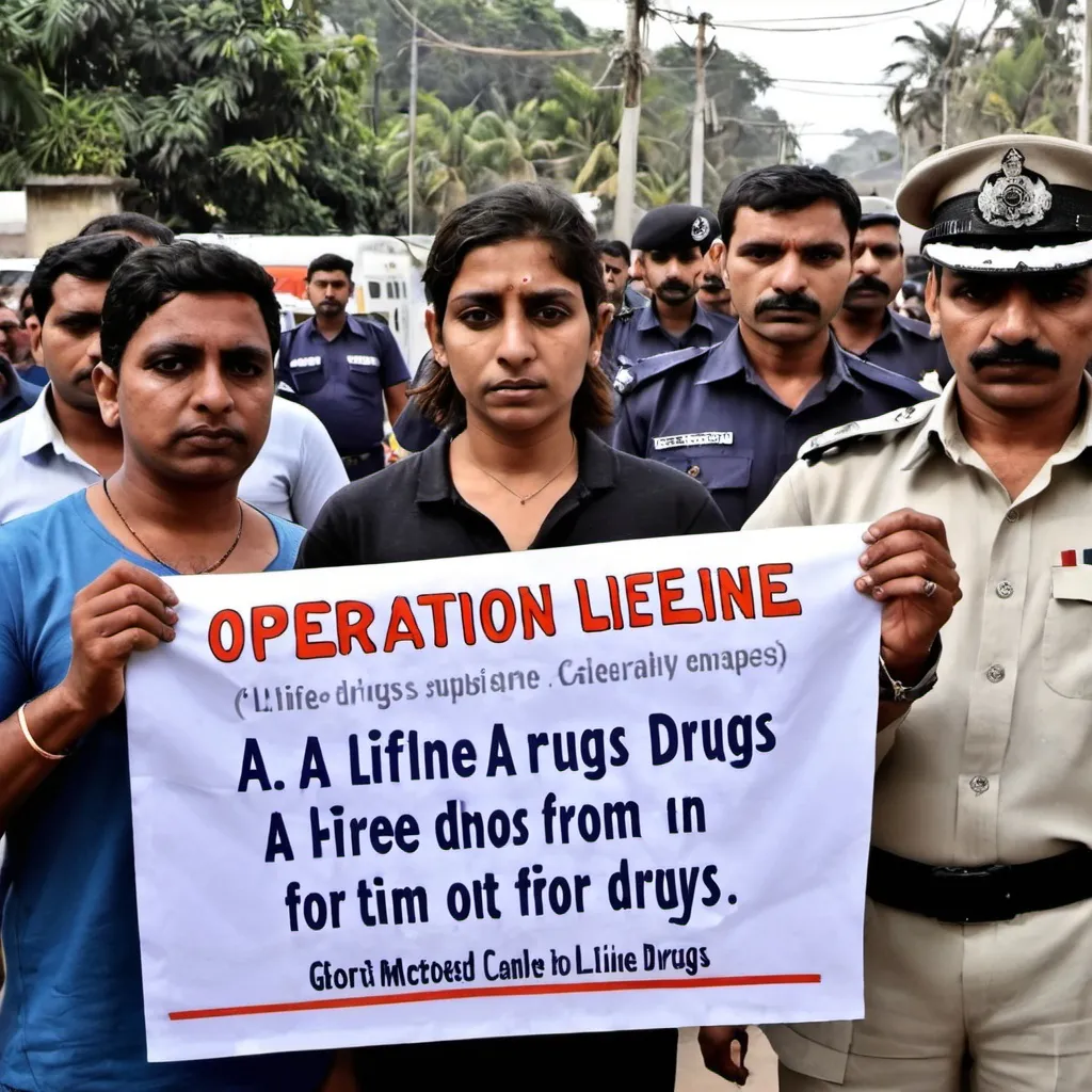 Prompt: anti drug campaign, operation lifeline a lifeline free from drugs