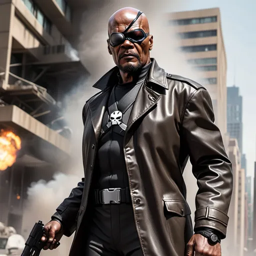 Prompt: Nick fury super hero