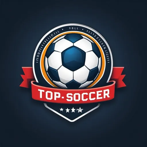 Prompt: (logo design for "Top Soccer"), modern and dynamic style, featuring elements like a soccer ball and goal post, engaging design for all ages, vibrant colors, impactful typography, (text “Top Soccer” accurately spelled text), appealing to both boys and girls, men and women, high-quality, professional design suitable for an academy setting, contemporary feel.