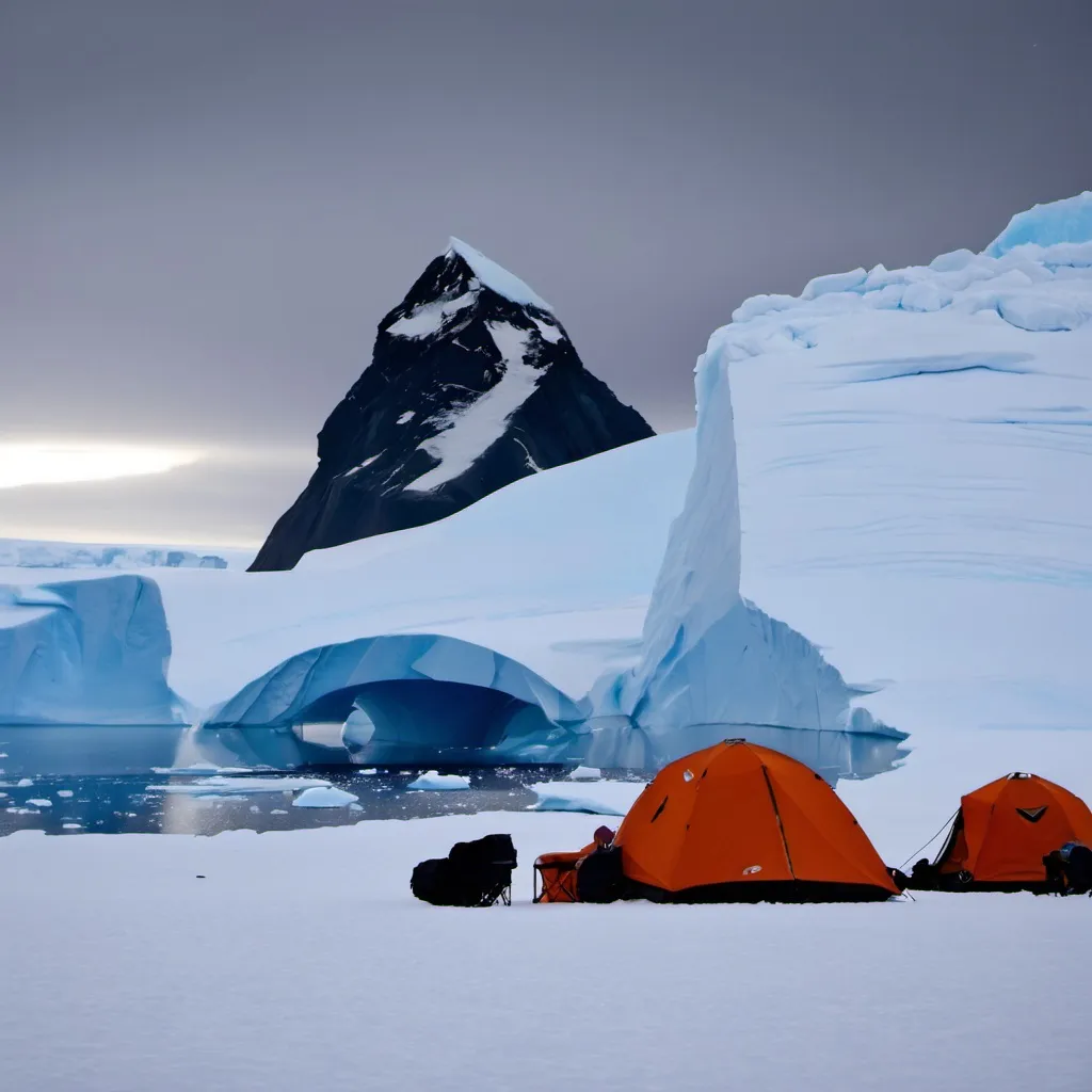 Prompt: Camping in Antarctica 
