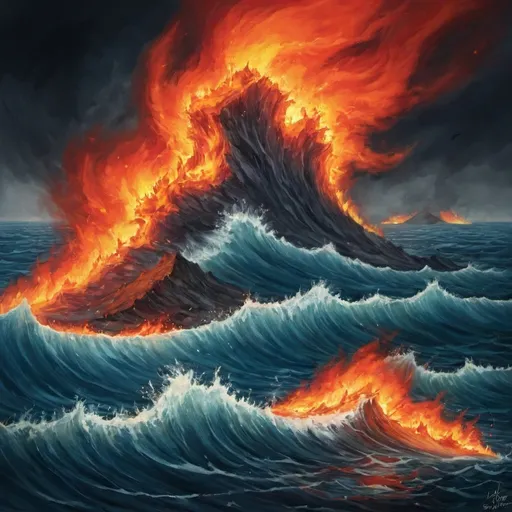 Prompt: A sea made of fire