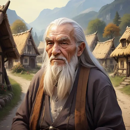 Prompt: fantasy village elder, painting style