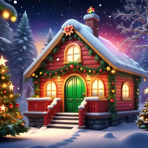 Prompt: (vibrant Christmas card),  focusinf to "Mario & padma" fantasy style, whimsical design, colorful decorations, sparkling lights, magical background, festive atmosphere, intricately detailed, lush greenery, cheerful snowflakes, cozy cabin scene, warm glowing effects, holiday cheer, heartfelt wishes for (accurately spelled text "Mario & Padma"), high quality, 4K, ultra-detailed.