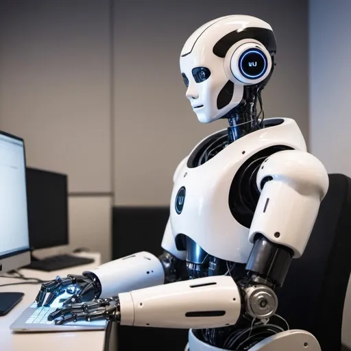 Prompt: Um assistente robótico virtual com afeições amigáveis  