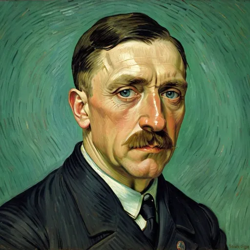 Prompt: Vincent Van Gogh portrait painting of adolf hitler