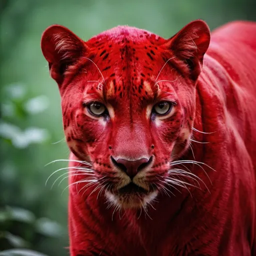 Prompt: a red Panther, photography