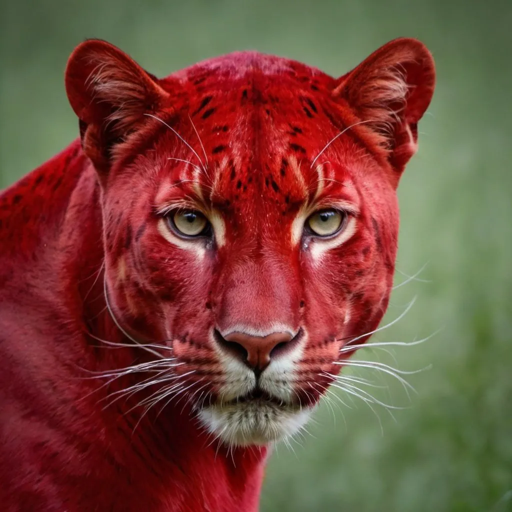 Prompt: a red Panther, photography
