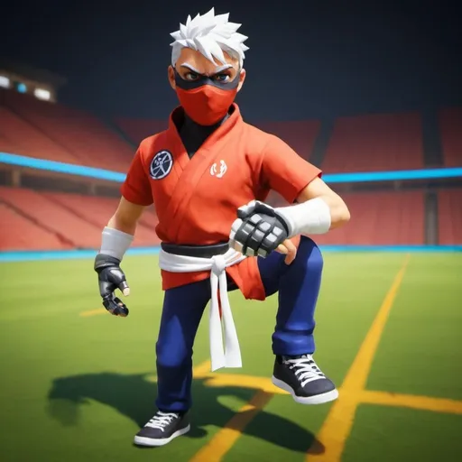 Prompt: make me a angry ninja in the style of fortnight s2
