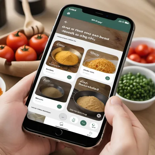 Prompt: Make a sory board of a person who wants to cook something but has a limited ingredients so he uses an app to help hin make a recipe from his available ingredients 
