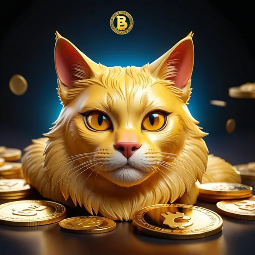 Prompt: logo Golden CatCoin