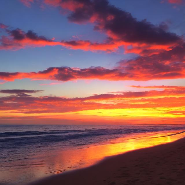 Prompt: fantastic sunset on the beach