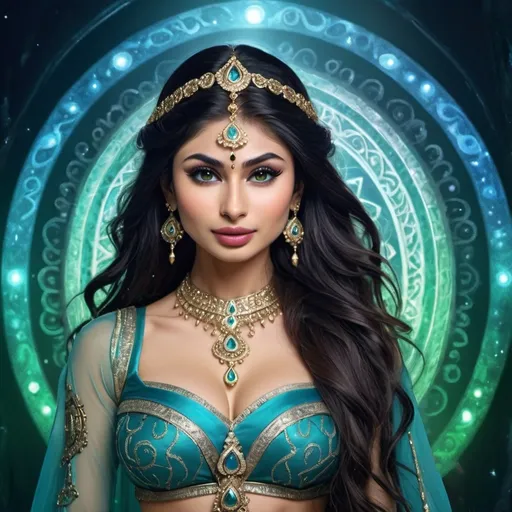 Prompt: Mouni Roy as  a goddess of hypnotism