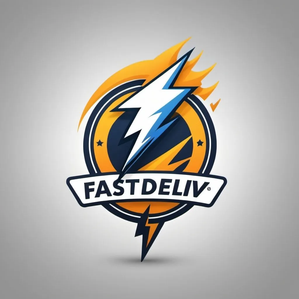 Prompt: Logo for a company called 'FastDeliv' with thunder bolts as the symbol