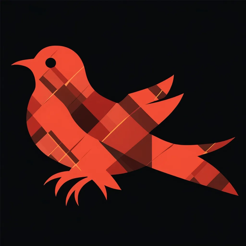 Prompt: create a company logo using tartan image uploaded with shape of a martlett bird
