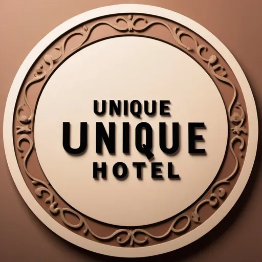 Prompt: 'Unique hotel' title in circle shaped design 