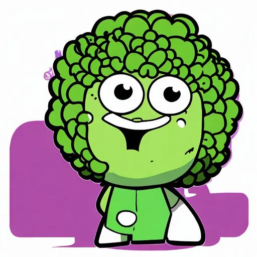 Prompt: brocoli as a cartoon character

