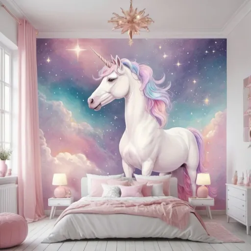 Prompt: Celestial atmosphere with soft colors like unicorn a room full of wonder that is used to teach spiritual ideas