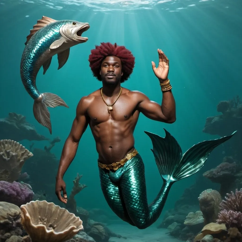 Prompt: African merman