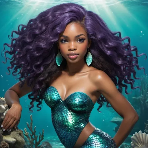 Prompt: African American mermaid