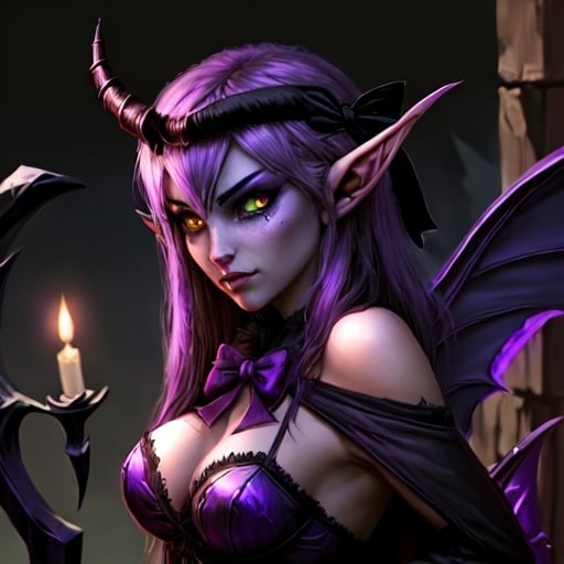 Prompt: demon hunter night elf with bow


