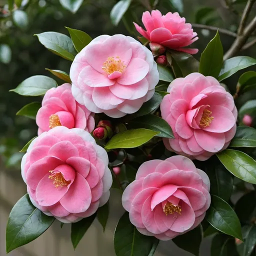 Prompt: a bouquet Camellia japonica flowers only