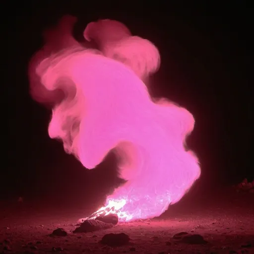 Prompt: Pink fatuous spirit looks like pink fire