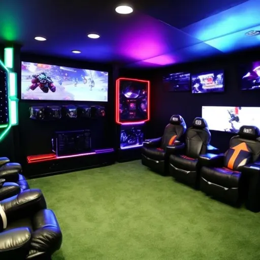 Prompt: Create a gaming man cave