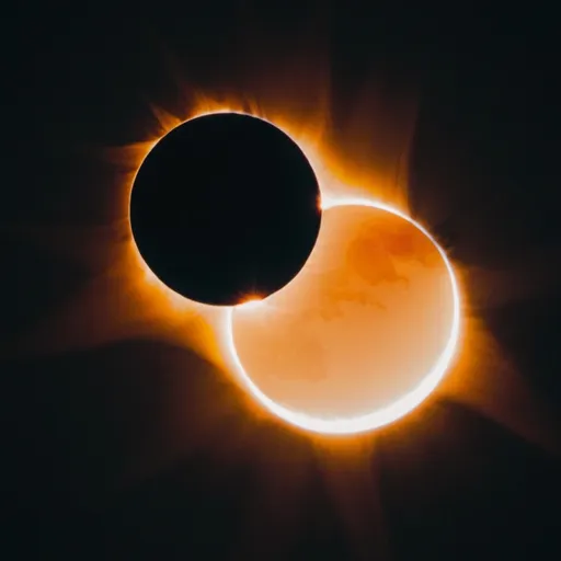 Prompt: Night sky with eclipse and sun