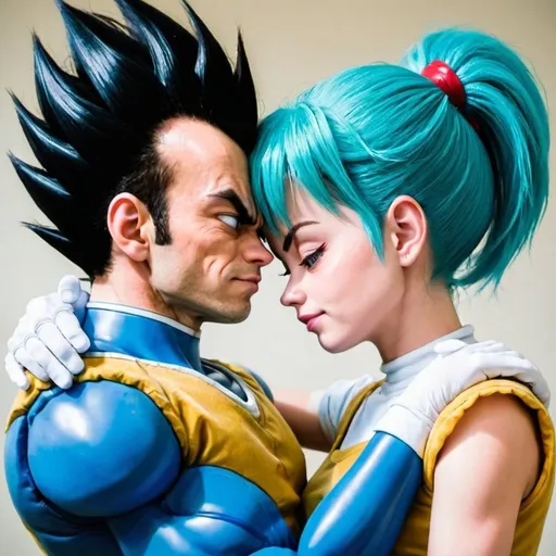 Prompt: vegeta y bulma haciendo el amor
